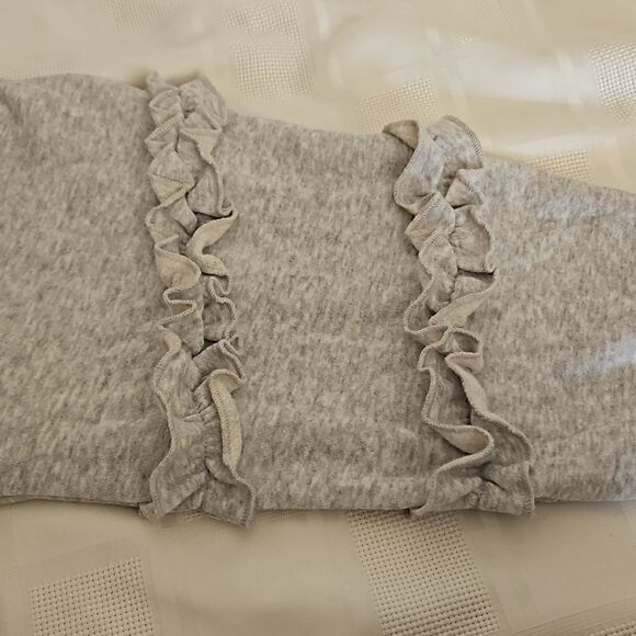 Garage Ladies Crop Sweater With Ruffled Long Sleeves XS Gray - Picture 10 of 16